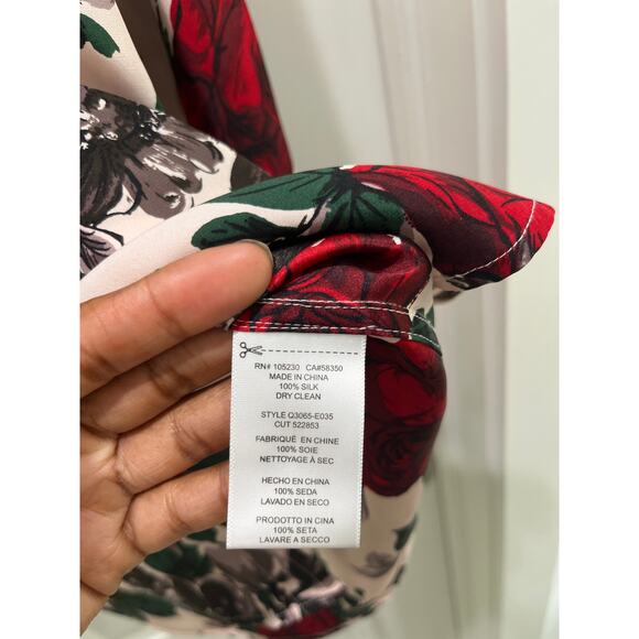 Equipment Rose Print 100% Silk Button Up Sz XS - Picture 5 of 8